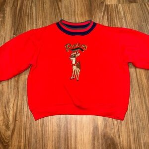 VINTAGE Christmas Rudolph 1999 Sweater 4T Toddler Neutral